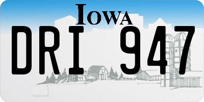 IA license plate DRI947