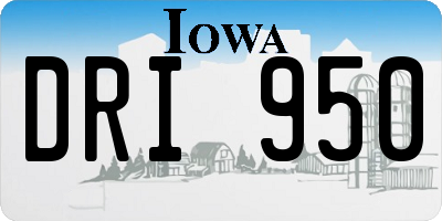 IA license plate DRI950