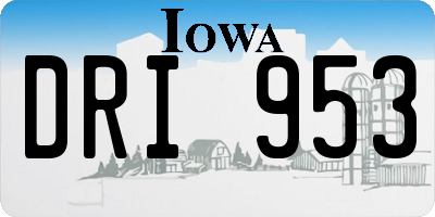 IA license plate DRI953