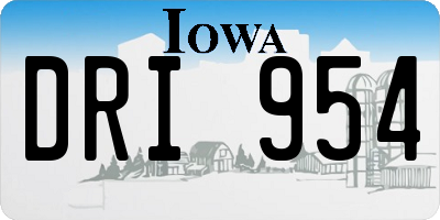 IA license plate DRI954