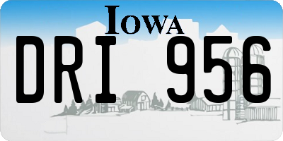 IA license plate DRI956
