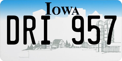IA license plate DRI957