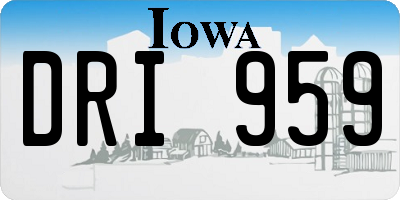 IA license plate DRI959