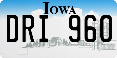 IA license plate DRI960
