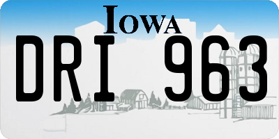 IA license plate DRI963