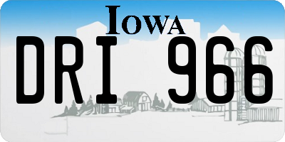 IA license plate DRI966
