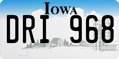 IA license plate DRI968