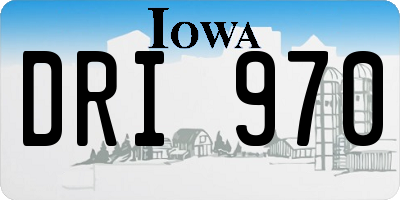 IA license plate DRI970