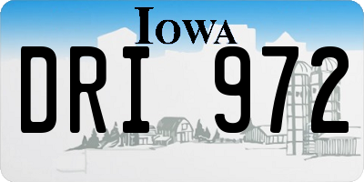 IA license plate DRI972