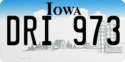 IA license plate DRI973