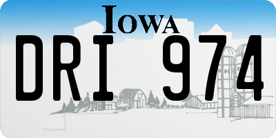 IA license plate DRI974