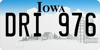 IA license plate DRI976