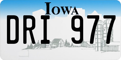 IA license plate DRI977