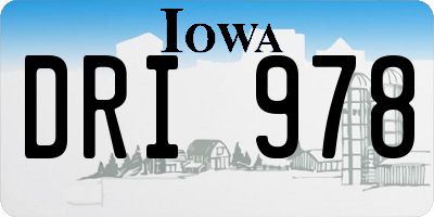 IA license plate DRI978