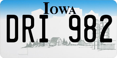 IA license plate DRI982