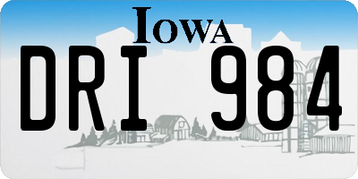 IA license plate DRI984