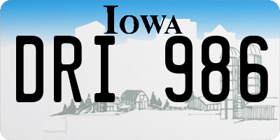 IA license plate DRI986