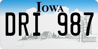 IA license plate DRI987