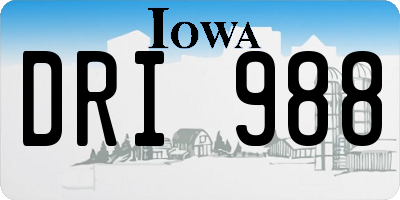 IA license plate DRI988
