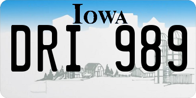 IA license plate DRI989