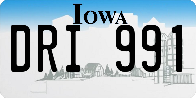 IA license plate DRI991