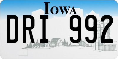 IA license plate DRI992