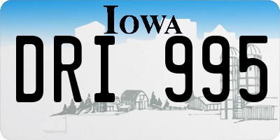 IA license plate DRI995