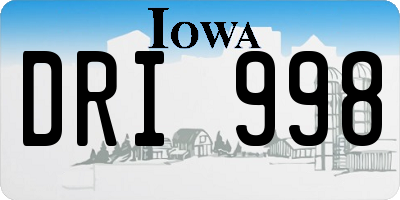 IA license plate DRI998