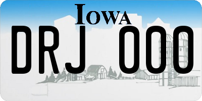 IA license plate DRJ000