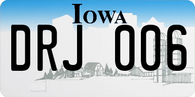IA license plate DRJ006