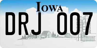 IA license plate DRJ007
