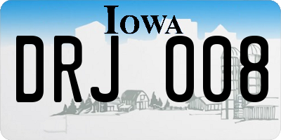 IA license plate DRJ008