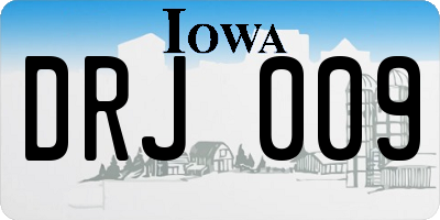IA license plate DRJ009