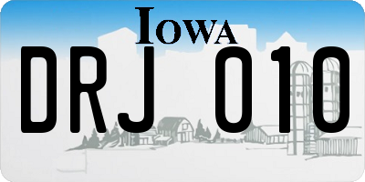 IA license plate DRJ010