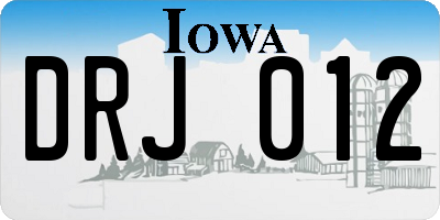 IA license plate DRJ012