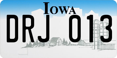 IA license plate DRJ013