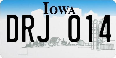 IA license plate DRJ014