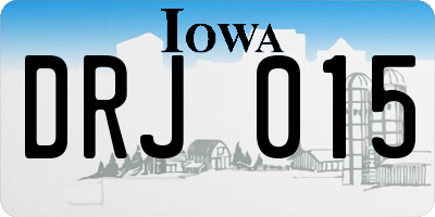 IA license plate DRJ015
