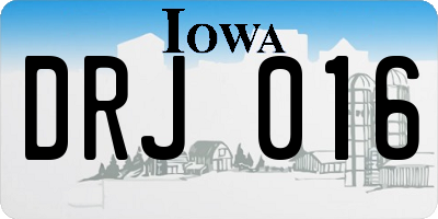 IA license plate DRJ016