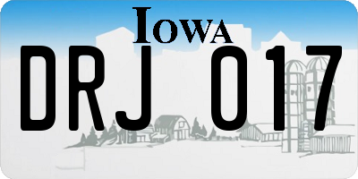 IA license plate DRJ017