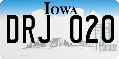 IA license plate DRJ020