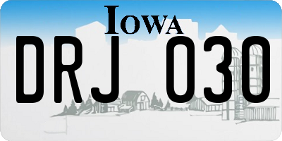 IA license plate DRJ030