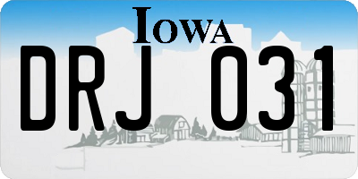 IA license plate DRJ031