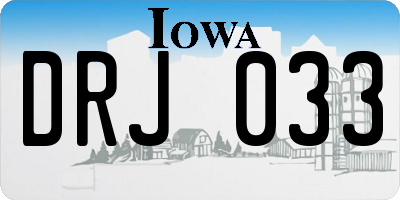 IA license plate DRJ033