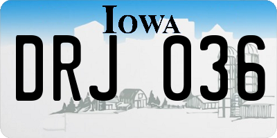 IA license plate DRJ036