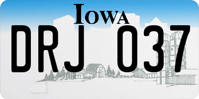 IA license plate DRJ037