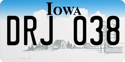 IA license plate DRJ038