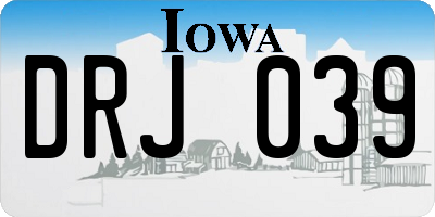 IA license plate DRJ039