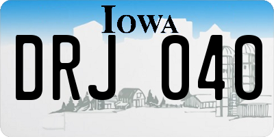 IA license plate DRJ040