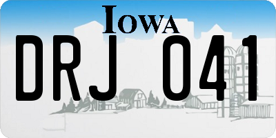 IA license plate DRJ041